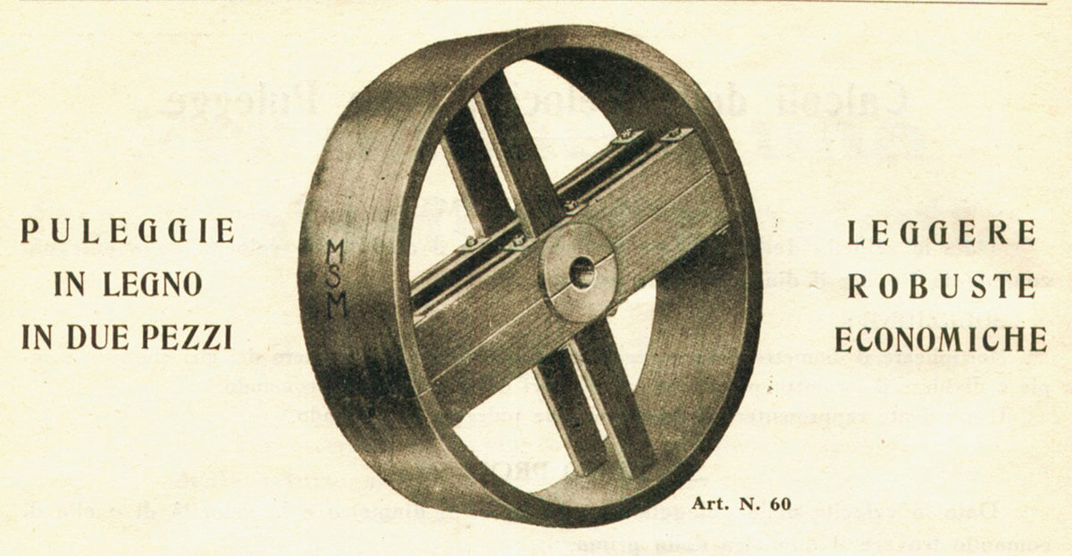 Pulegge in legno - catalogo 1928